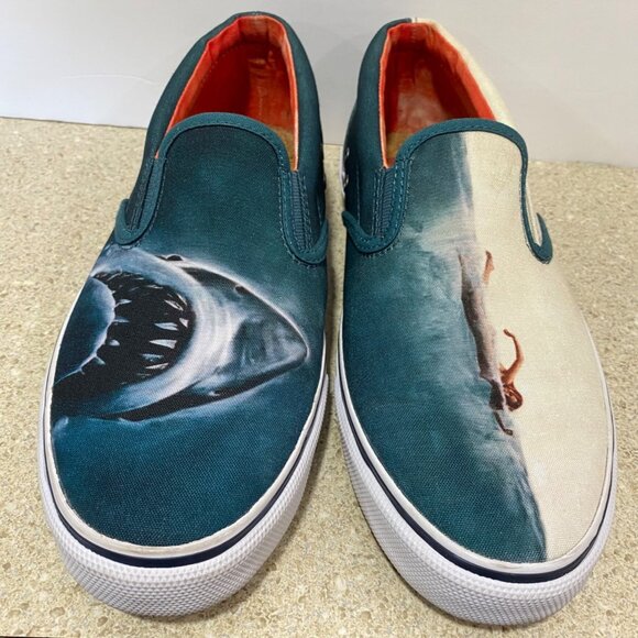 Sperry X Jaws 40th Anniversary Shark Attack Slip On Mens size 9 - Picture 8 of 9